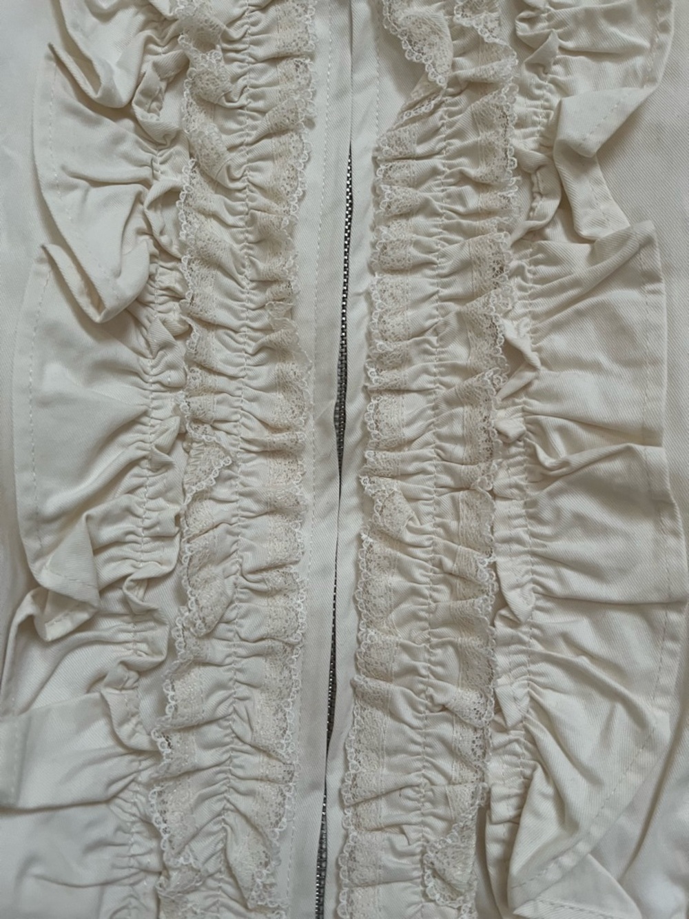 Cider Cream Ruffle-Front Bomber Jacket - Picture 12 of 16